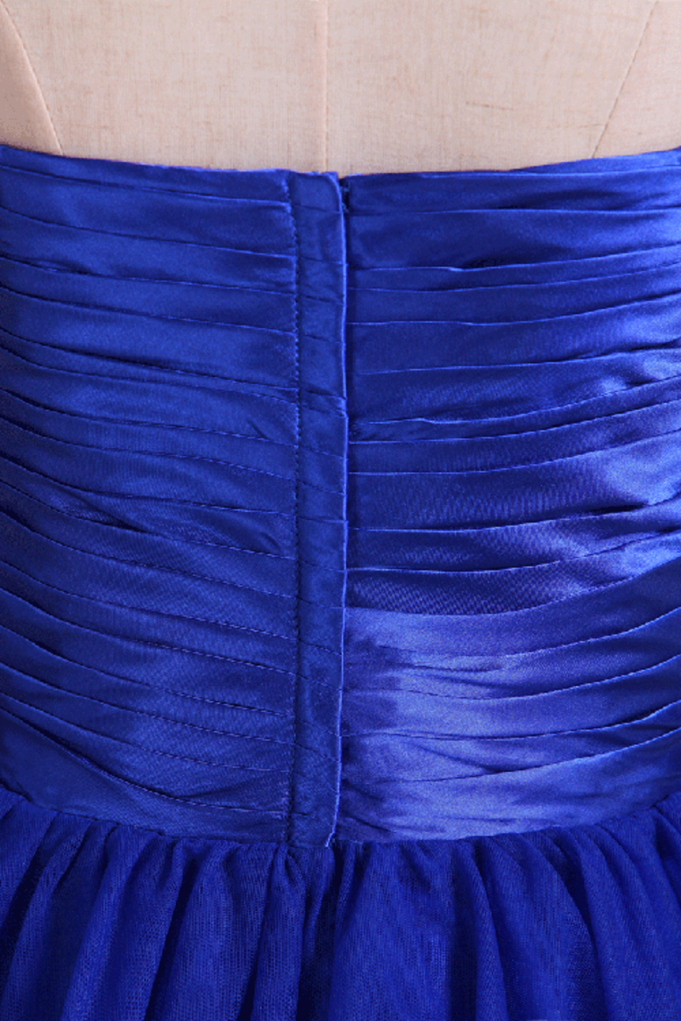 2024 Homecoming Dresses Off The Shoulder Dark Royal Blue A Line Tulle With Ruffles
