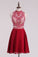 2022 High Neck Homecoming Dresses A Line Chiffon With Beading