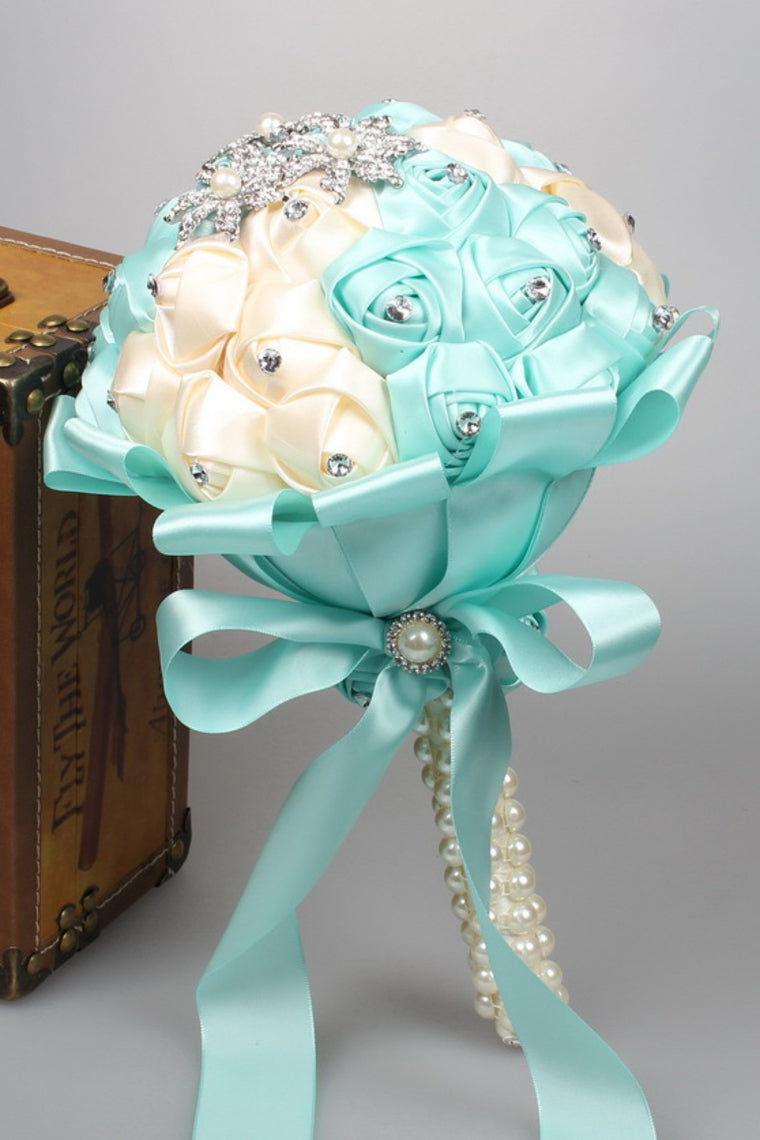 Lovely Round Satin/Ribbon Bridal Bouquets