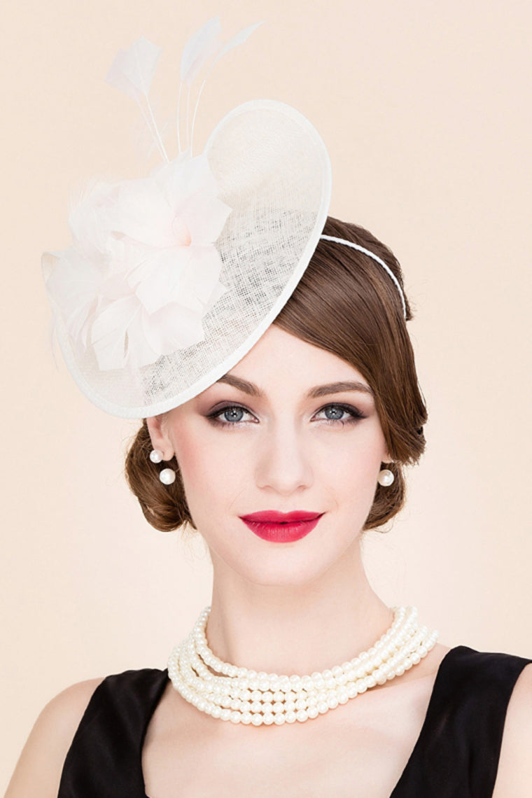 Ladies' Beautiful Cambric With Feather Fascinators