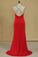2022 Halter Spandex With Beads Sweep Train Sheath Prom Dresses