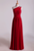 2024 One Shoulder Prom Dresses A-Line Floor-Length Chiffon With Beads