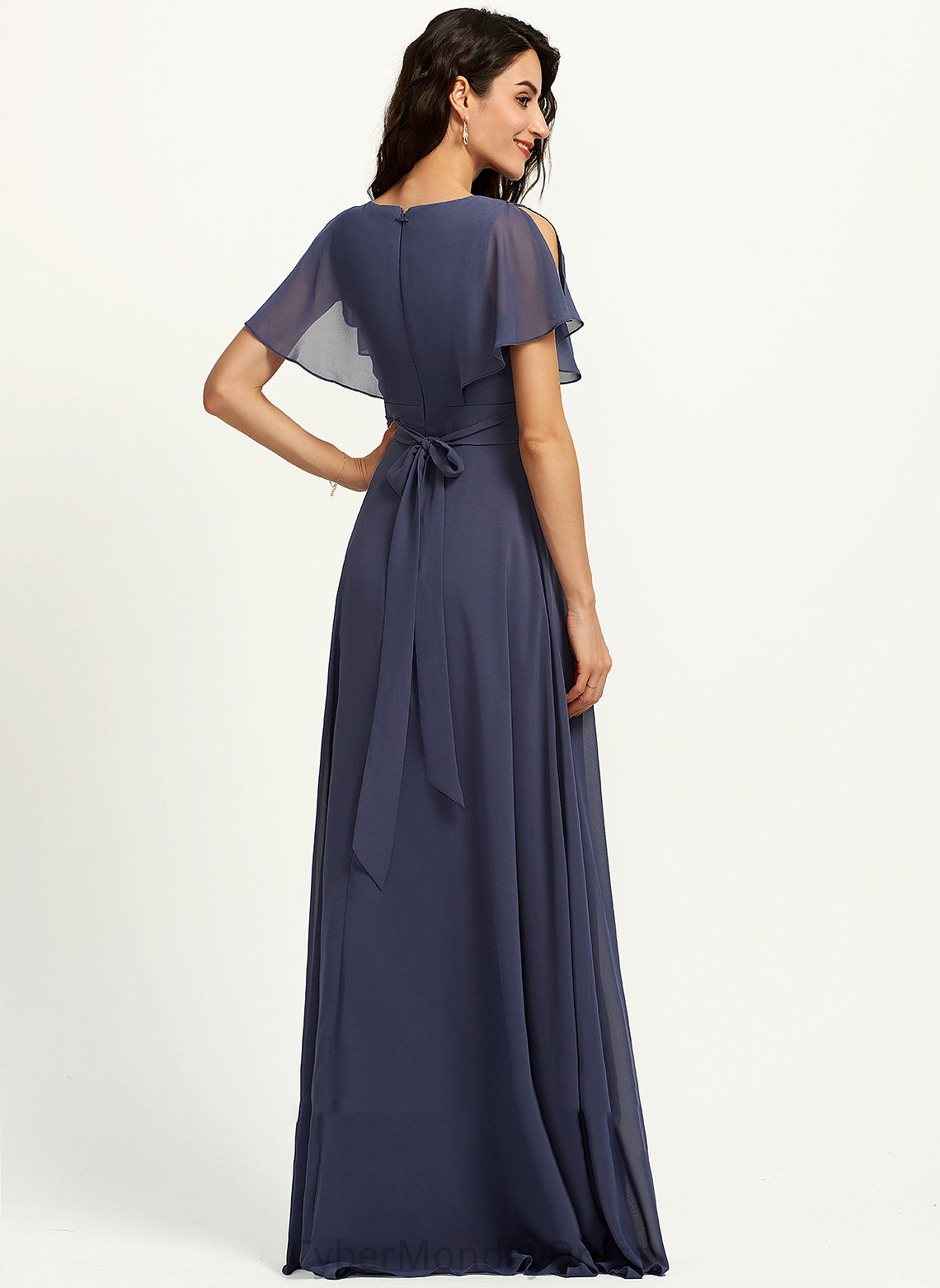 Floor-Length V-neck Neckline Fabric Straps Length A-Line Silhouette Ella Bridesmaid Dresses