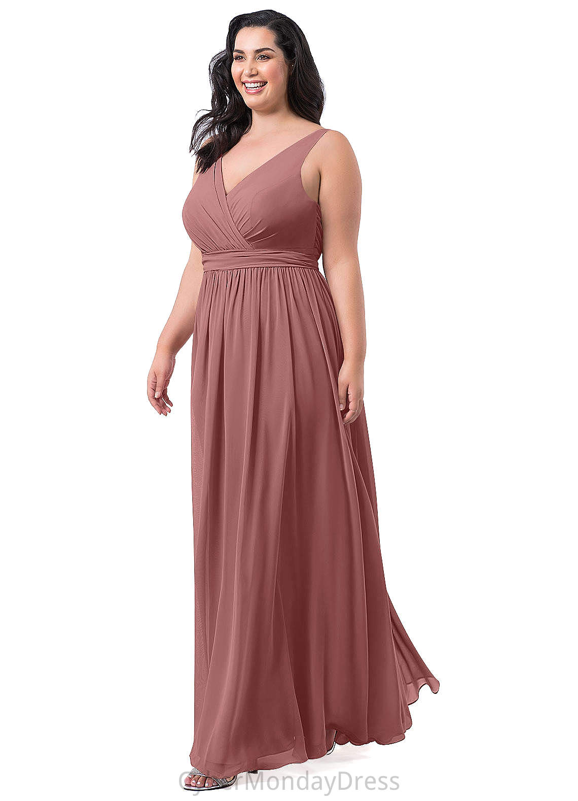 Naomi Floor Length Halter Natural Waist Sleeveless A-Line/Princess Bridesmaid Dresses