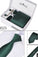 Dark Green Tie Set Cuff Links 4 Pieces Many Colors #H025