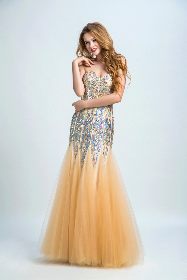 2024 Prom Dresses Sweetheart Mermaid Tulle With Beading