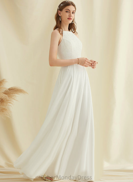 Lace Dress Floor-Length Chiffon Serenity Wedding Wedding Dresses A-Line