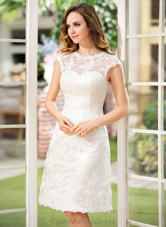 Wedding Dresses A-Line Dress Satin Knee-Length Angelica Wedding Lace