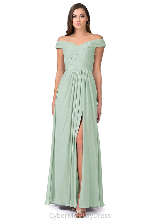 Martina Trumpet/Mermaid Spaghetti Staps Sleeveless Floor Length Natural Waist Bridesmaid Dresses