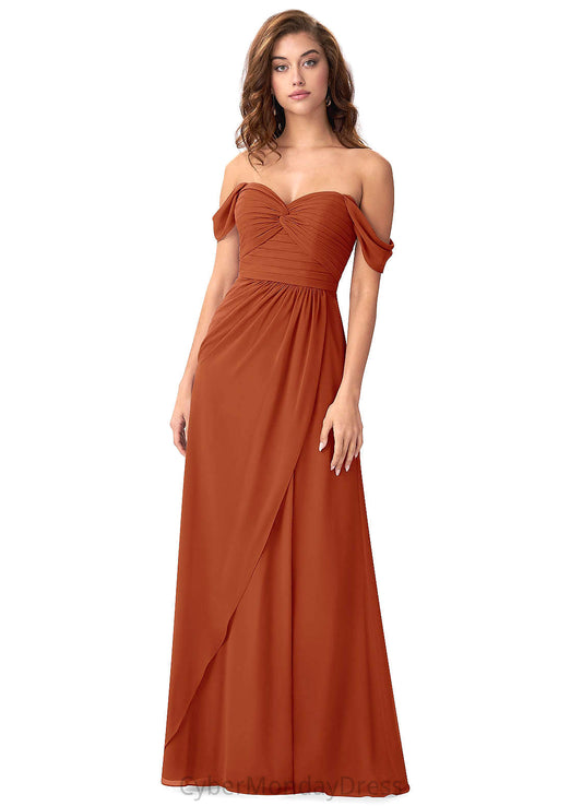 Karsyn Spaghetti Staps Natural Waist V-Neck Floor Length Sleeveless Bridesmaid Dresses