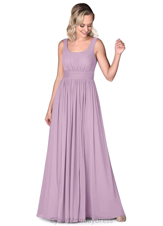 Haven Floor Length Natural Waist A-Line/Princess Sleeveless One Shoulder Bridesmaid Dresses
