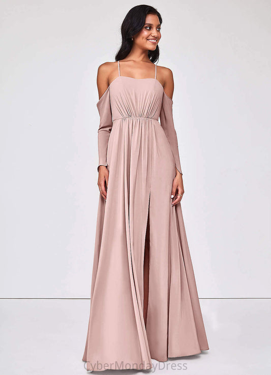 Shayla Sleeveless Knee Length A-Line/Princess Spaghetti Staps Natural Waist Bridesmaid Dresses