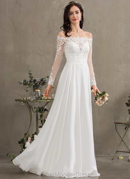 Dress Rachael Floor-Length Chiffon Off-the-Shoulder Wedding Wedding Dresses Lace A-Line