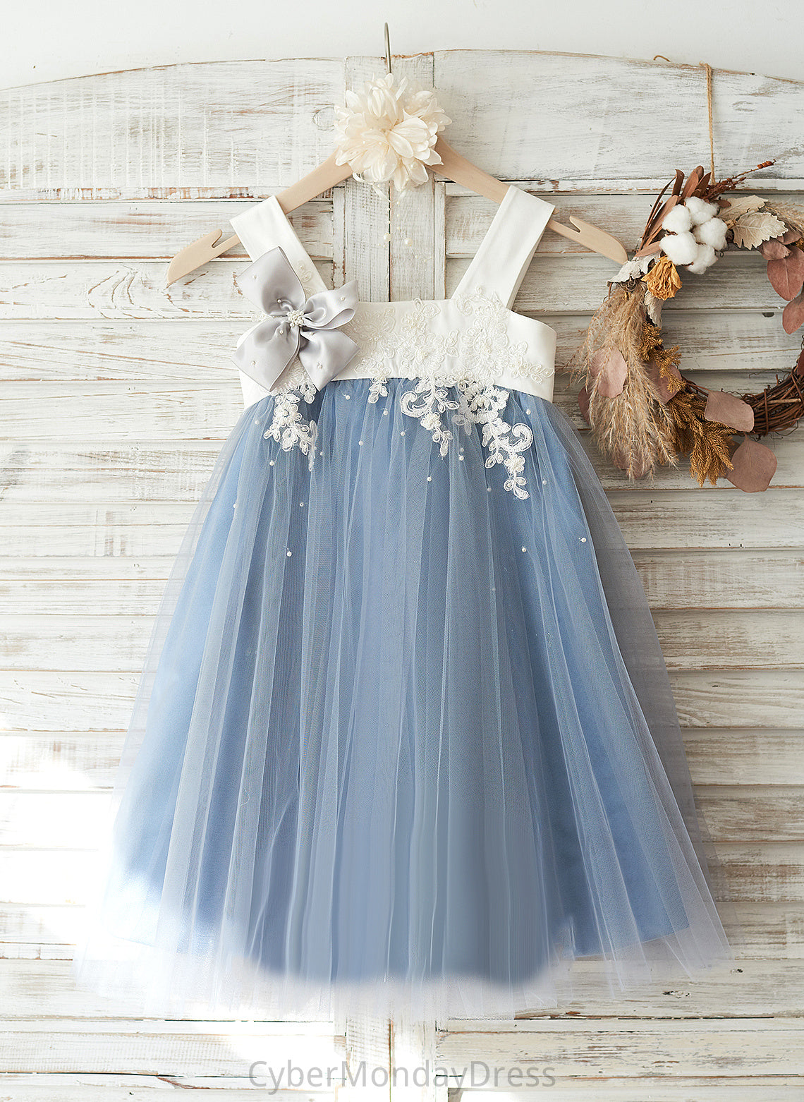 - Pam Girl A-Line Straps Flower Girl Dresses Tulle/Lace Sleeveless Flower Knee-length Dress