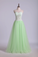 2024 Sweetheart Prom Dress A Line Tulle Skirt With White Applique & Beads