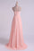 2024 High Neck Prom Dresses A-Line Chiffon With Beads And Ruffles