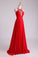 2022 Scoop A-Line/Princess Prom Dresses With Beads And Ruffles Chiffon