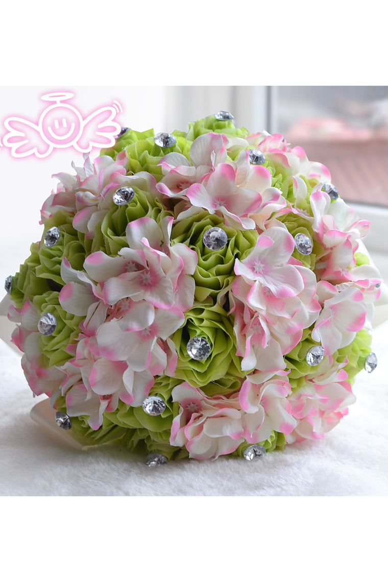 Colorful Round Satin Bridal Bouquets