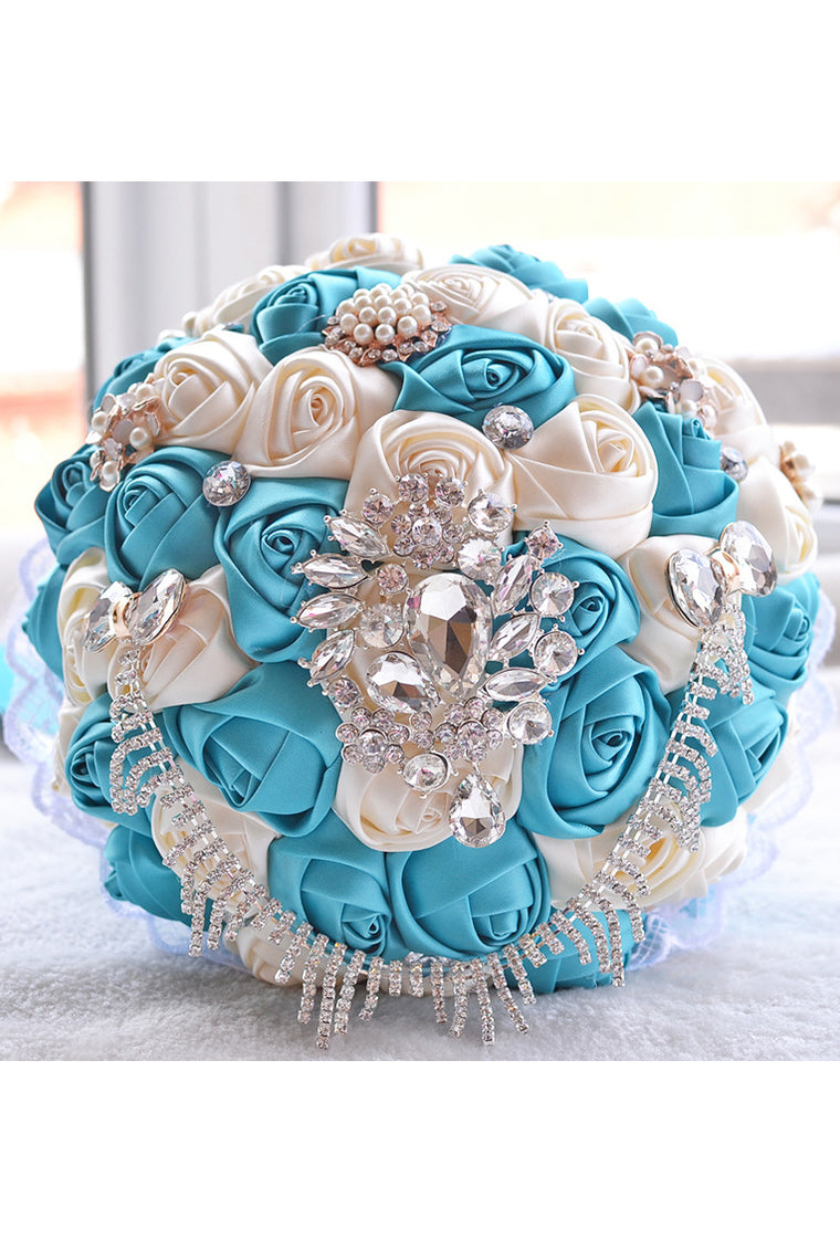 Elegant Round Satin/Ribbon Bridal Bouquets