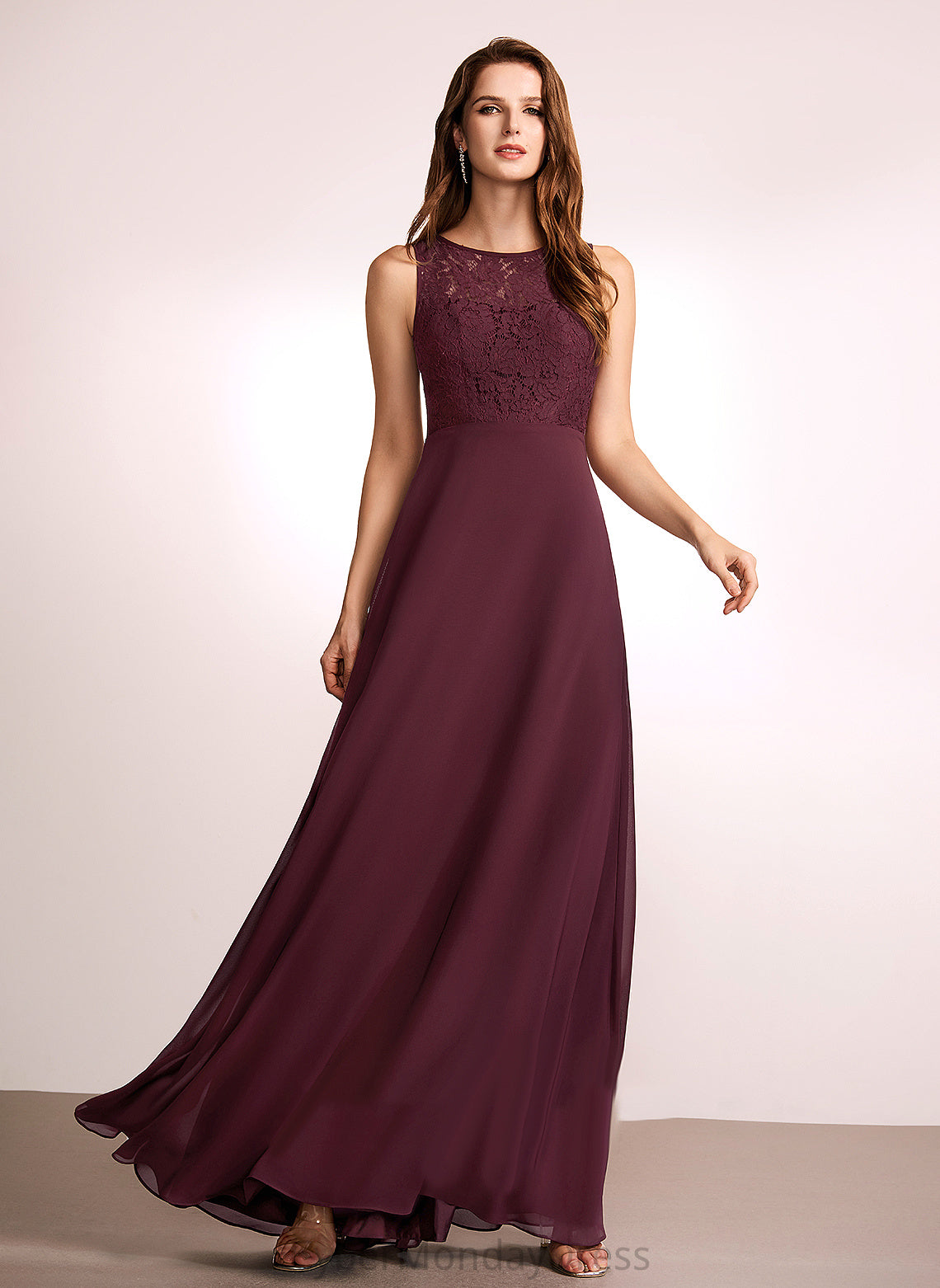 RegularStraps Sleeve Straps Fabric Lace Floor-Length A-Line Length Silhouette Alina Spaghetti Staps Sleeveless Bridesmaid Dresses
