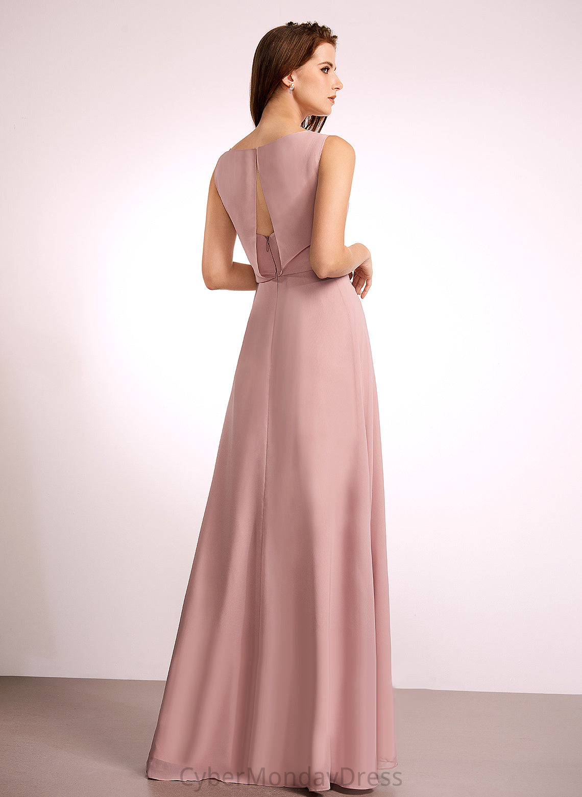 Silhouette A-Line Length Bow(s) Embellishment Straps Floor-Length Fabric Una Floor Length Sleeveless A-Line/Princess Bridesmaid Dresses