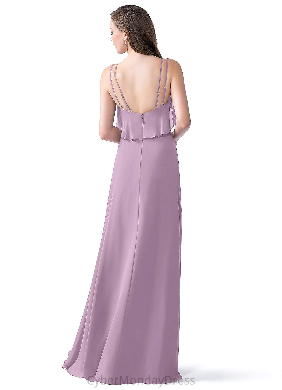 Essence Natural Waist Sleeveless Spaghetti Staps A-Line/Princess Floor Length Bridesmaid Dresses