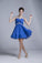 2024 Homecoming Dresses Short/Mini Rulffled&Beaded Chiffon Dark Royal Blue