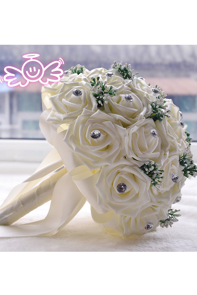Sweet Round Satin Bridal Bouquets