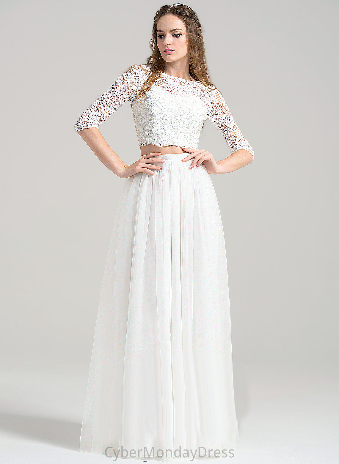 Kelly Dress Lace Floor-Length Wedding Dresses Tulle A-Line Wedding