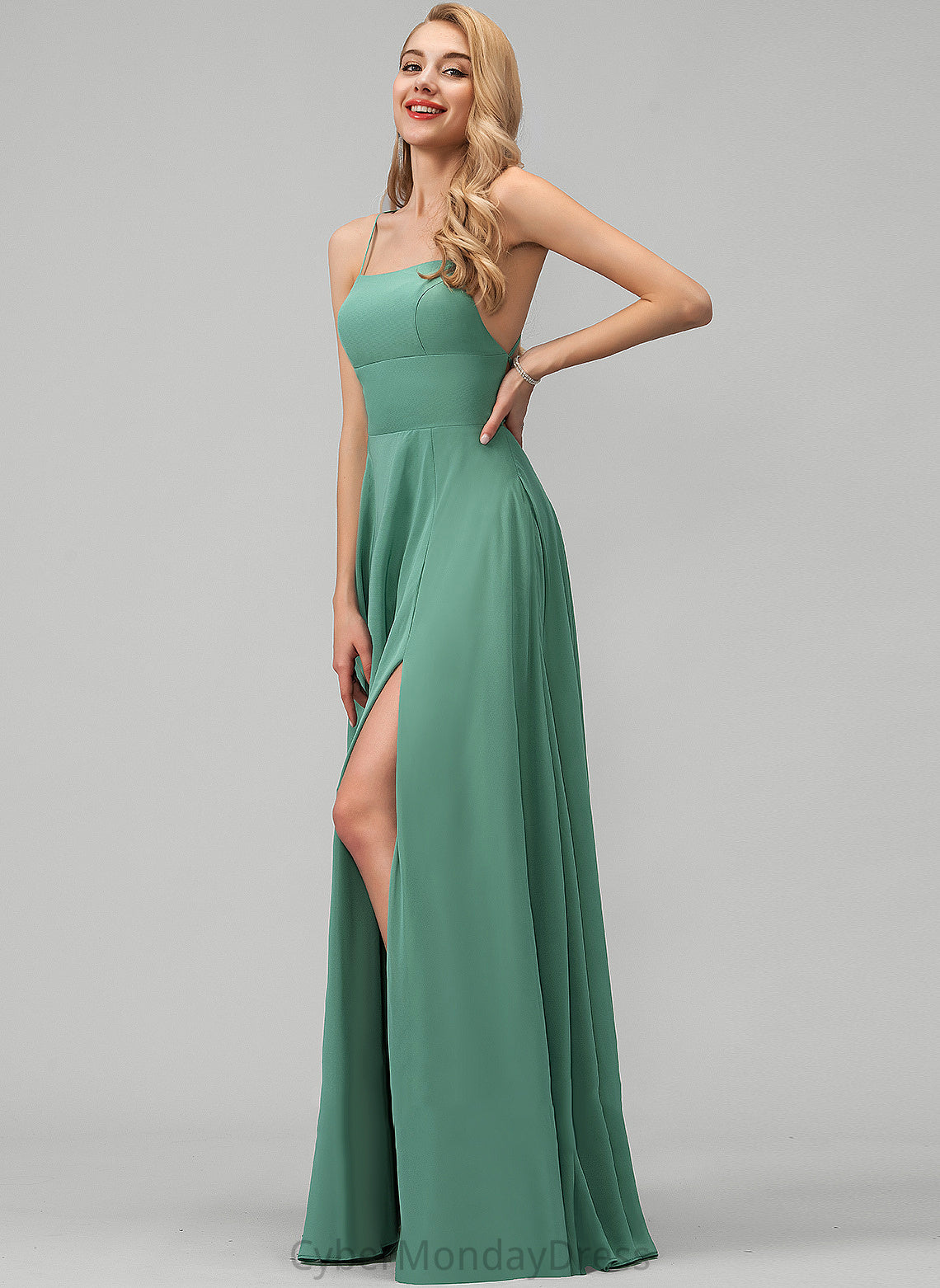A-Line Fabric SquareNeckline Floor-Length Pockets Neckline Silhouette Length Embellishment SplitFront Allyson Bridesmaid Dresses