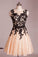 Homecoming Dresses Scoop A Line Short Lace With Applique And Sash