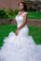 V Neck Mermaid/Trumpet Wedding Dresses Tulle With Beading Court Train