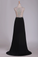 2022 New Arrival Prom Dresses Scoop With Beading And Slit Spandex Sheath