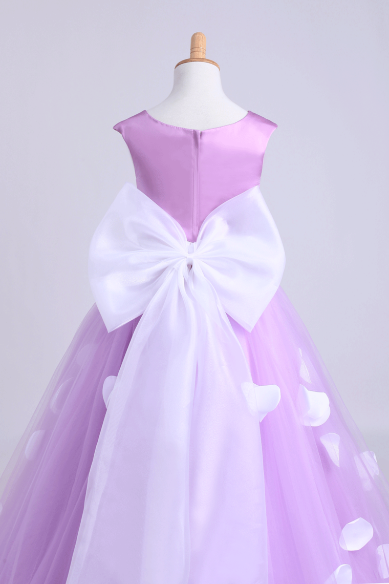 2024 Cute A-Line Ankle-Length Flower Girl Dresses With Bow-Knot