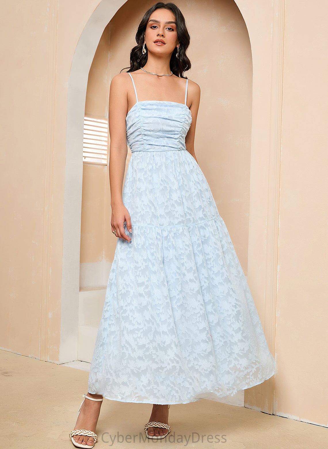 Length A-Line Floor-Length SquareNeckline Silhouette Straps Fabric Neckline Kylie Bridesmaid Dresses