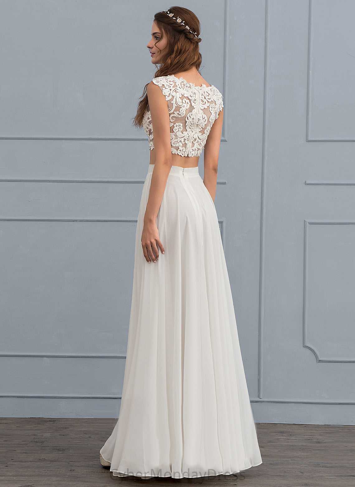 Lace A-Line Wedding Chiffon Beading Floor-Length Sequins With Danielle Wedding Dresses Dress