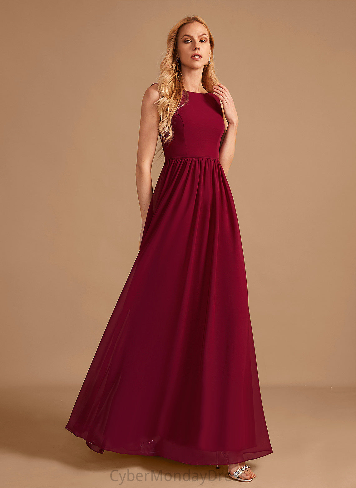 Silhouette HighNeck Neckline Length Floor-Length A-Line Embellishment Bow(s) Fabric Eliza Bridesmaid Dresses