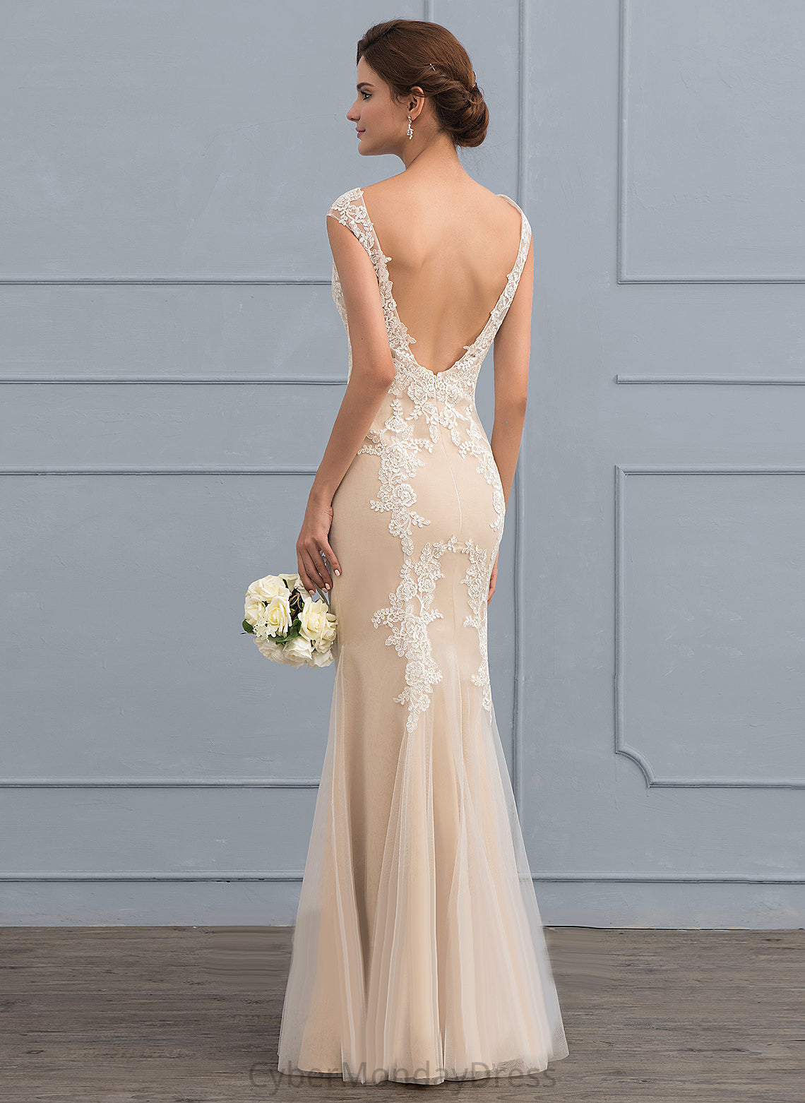 Wedding Dresses Dress Floor-Length Lace Trumpet/Mermaid Tulle Wedding Cassidy