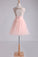 2024 Bateau Homecoming Dresses A Line Short/Mini With Beads And Ruffles