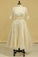 2024 Wedding Dresses A Line V Neck Half Sleeves Plus Size With Applique & Beads Organza