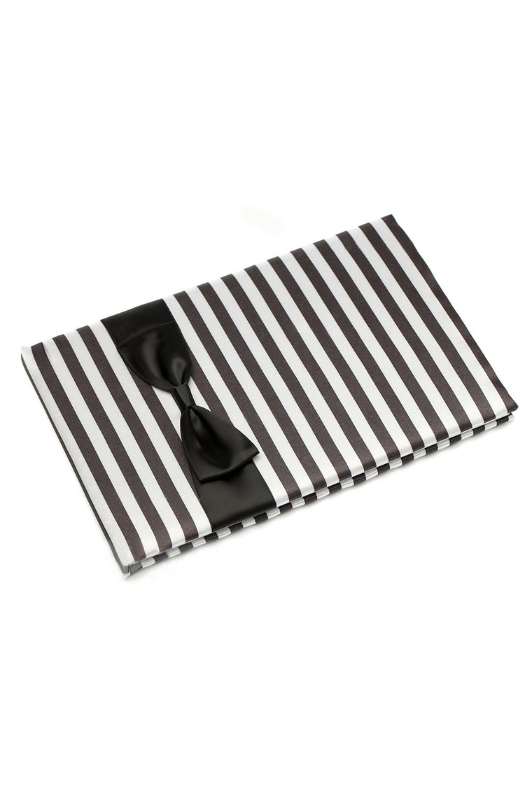 Classic Black & White Bow/Sash Guestbook & Pen Set