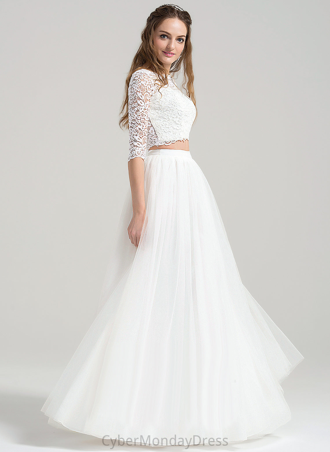 Kelly Dress Lace Floor-Length Wedding Dresses Tulle A-Line Wedding