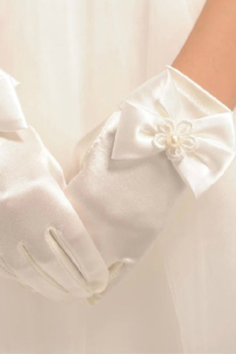 Wrist Length Wedding Flower Girl Gloves
