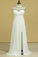 2022 Plus Size Scoop A Line Prom Dresses Chiffon With Beads And Ruffles Floor Length