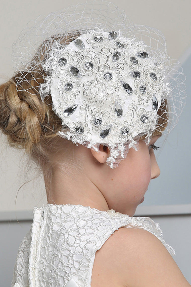 Flower Girl'S Applique / Net Headpiece - Wedding / Special Occasion / Outdoor Flowers / Hair Clip