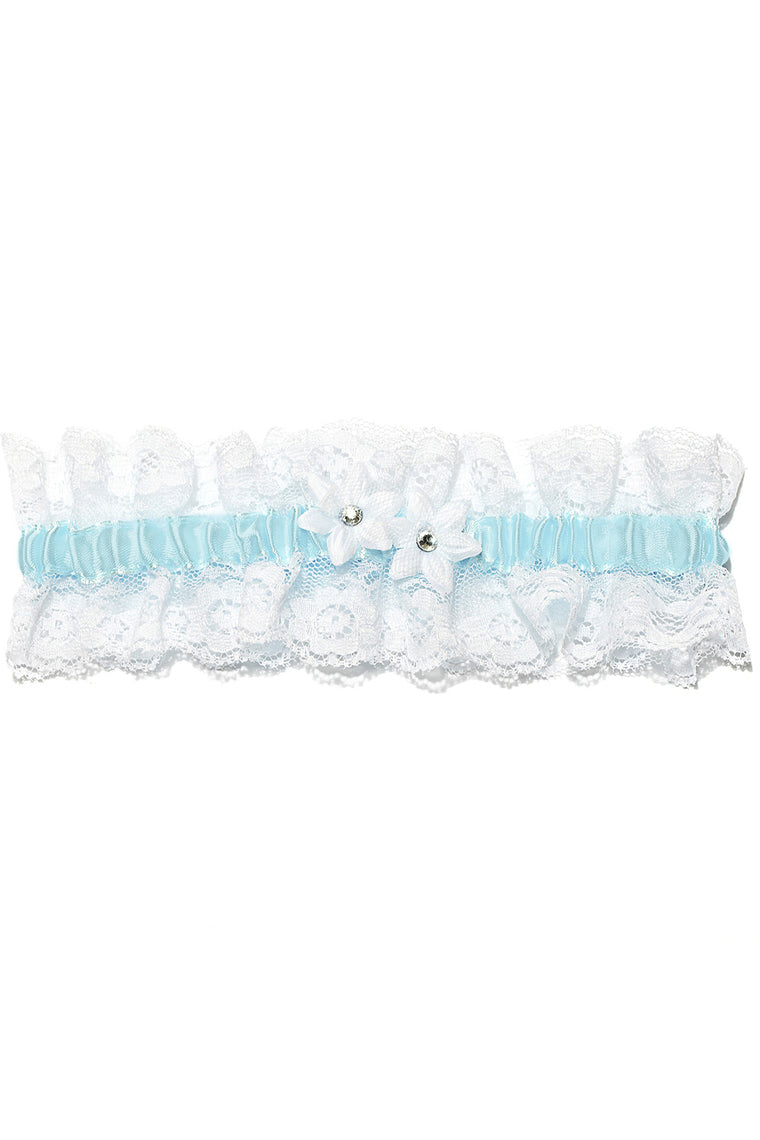 Delicate Satin&Lace With Flower Wedding Garters