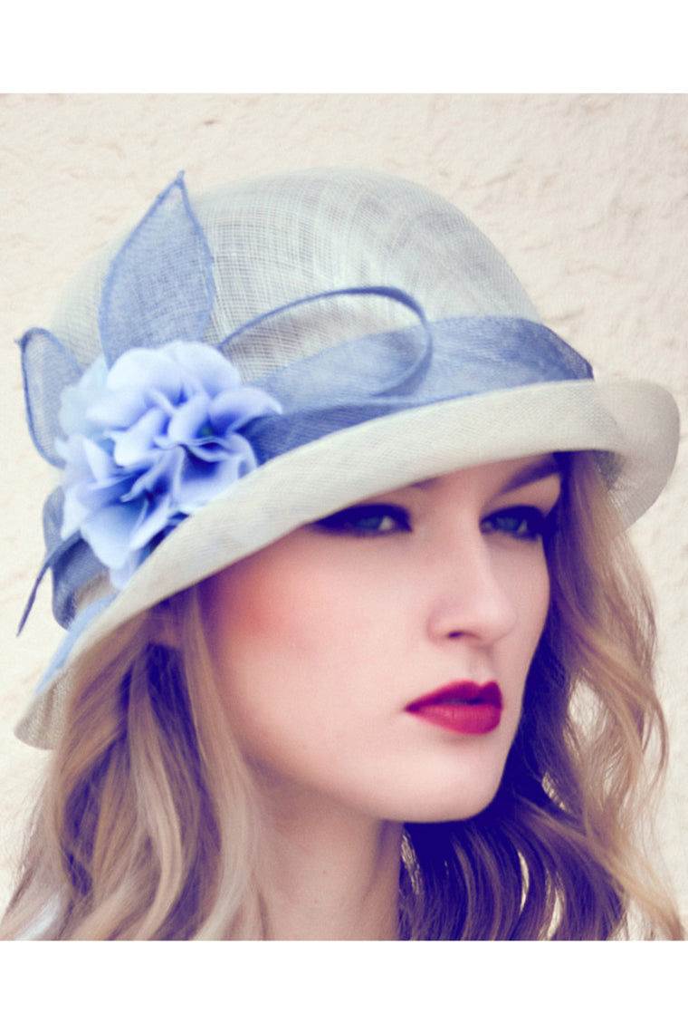 Ladies' Attractive Cambric With Flower Bowler/Cloche Hat
