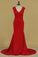 2022 Mother Of The Bride Dresses V Neck With Applique Spandex Sweep Train Mermaid
