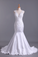 2022 Hot Wedding Dresses Mermaid V-Neck Court Train Satin With Applique Open Back