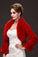 Attractive Long Sleeves Red Faux Fur Wedding Wrap